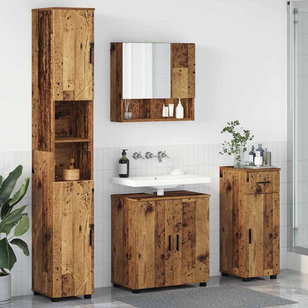 Ensemble de mobilier de salle de bain 4 pc Bois Ancien - XIOS