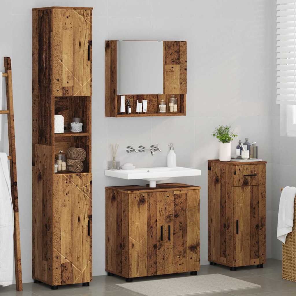 Ensemble de mobilier de salle de bain 4 pc Bois Ancien - XIOS