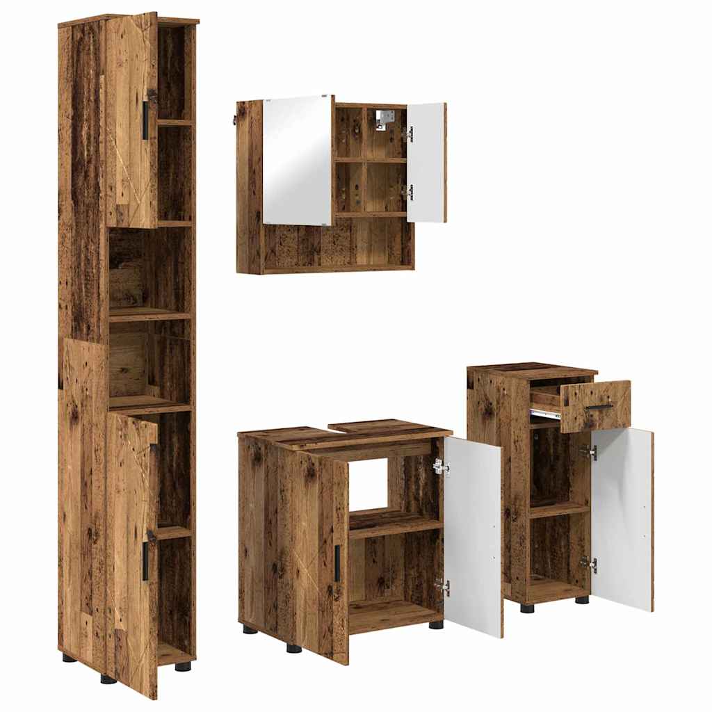 Ensemble de mobilier de salle de bain 4 pc Bois Ancien - XIOS