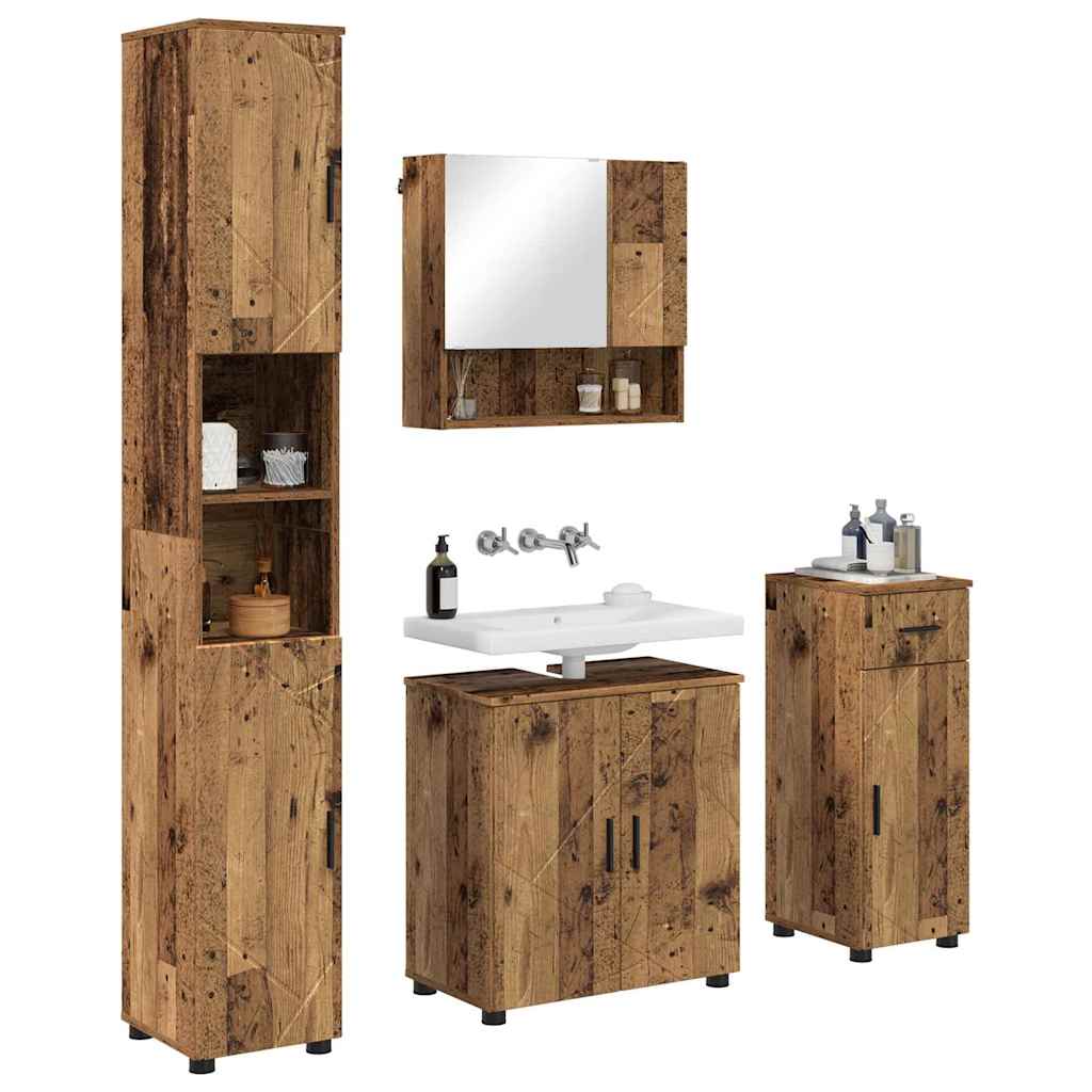 Ensemble de mobilier de salle de bain 4 pc Bois Ancien - XIOS