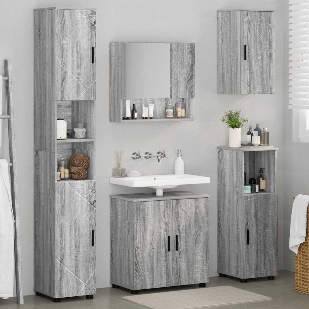 Ensemble de mobilier de salle de bain 5 pc Gris Sonoma - XIOS