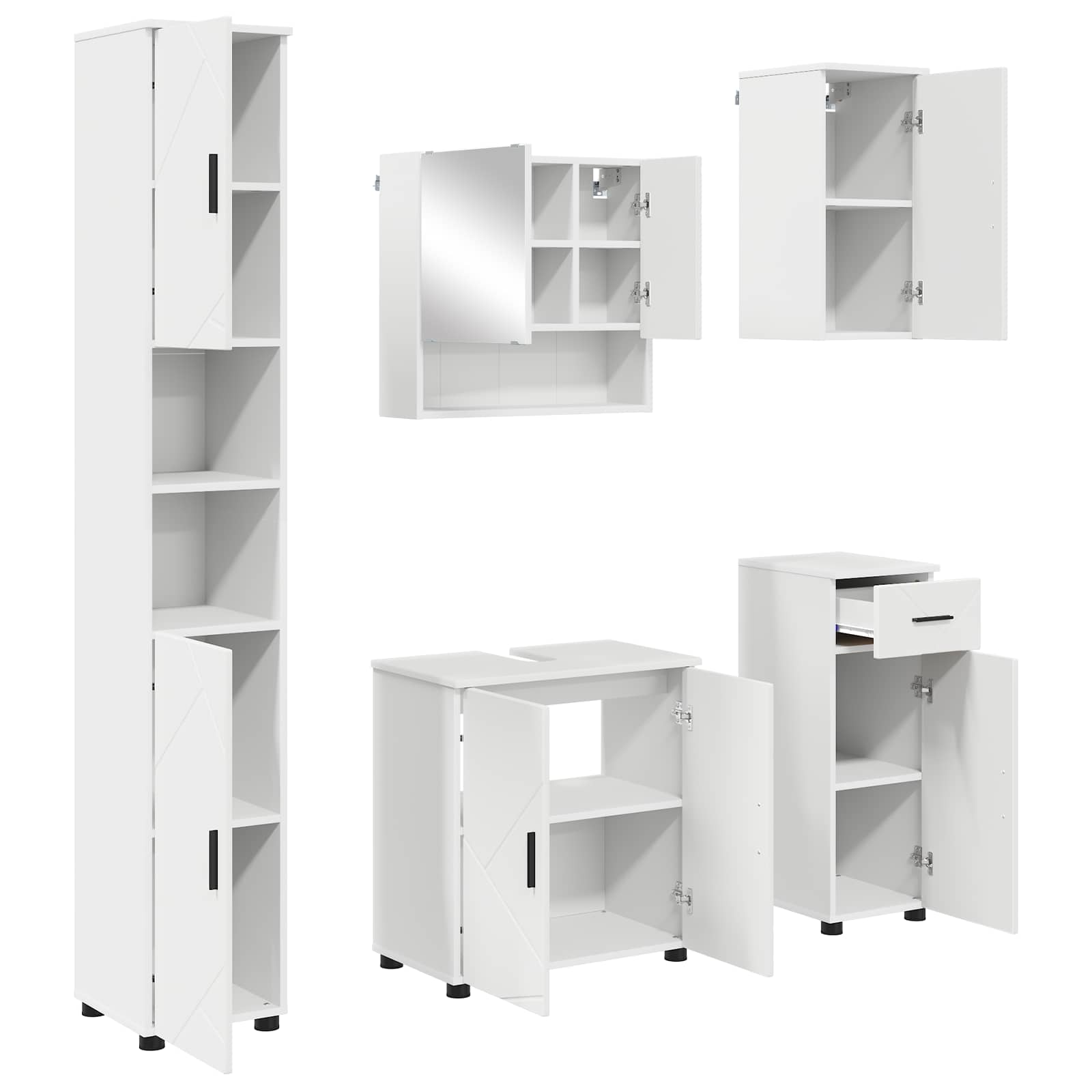 Ensemble de mobilier de salle de bain 5 pc Blanc