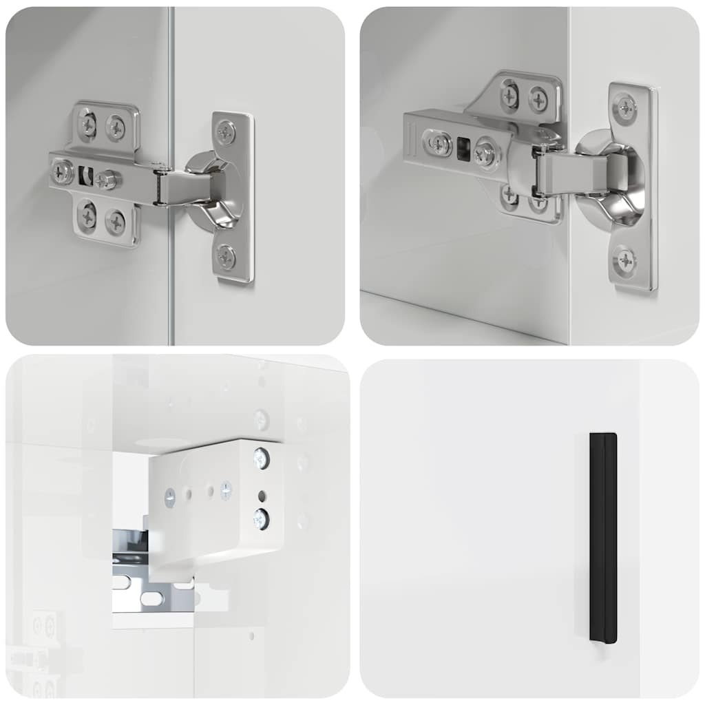 Ensemble de mobilier de salle de bain 5 pc Blanc brillant