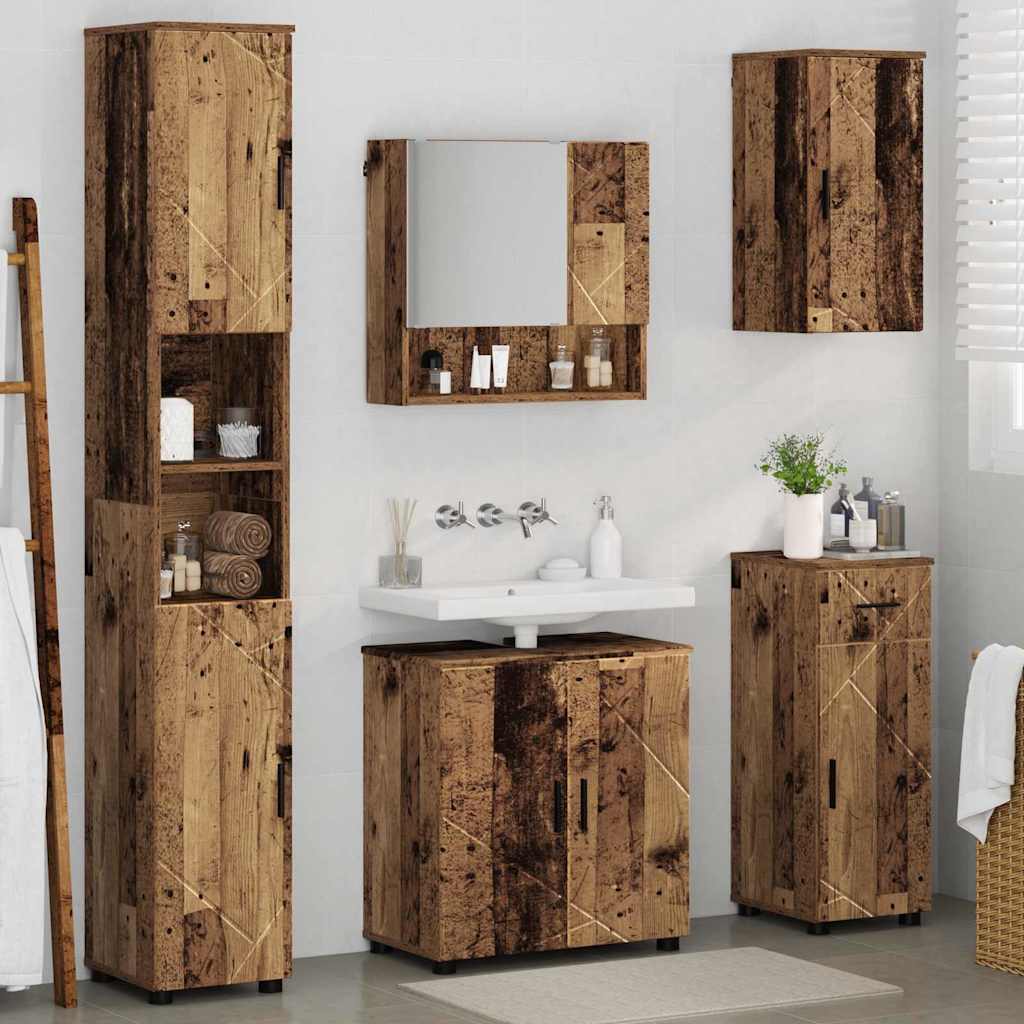Ensemble de mobilier de salle de bain 5 pc Bois Ancien - XIOS