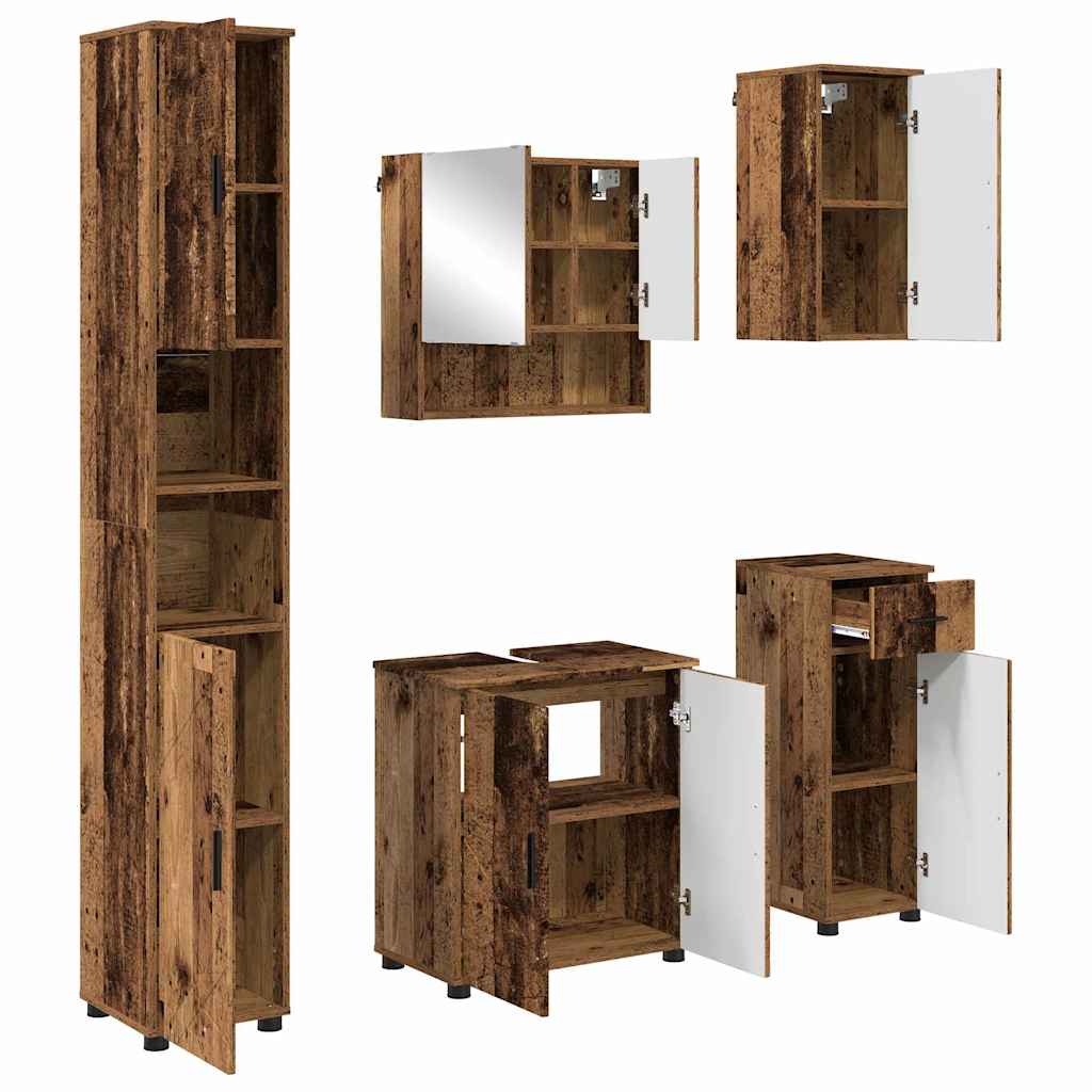 Ensemble de mobilier de salle de bain 5 pc Bois Ancien - XIOS