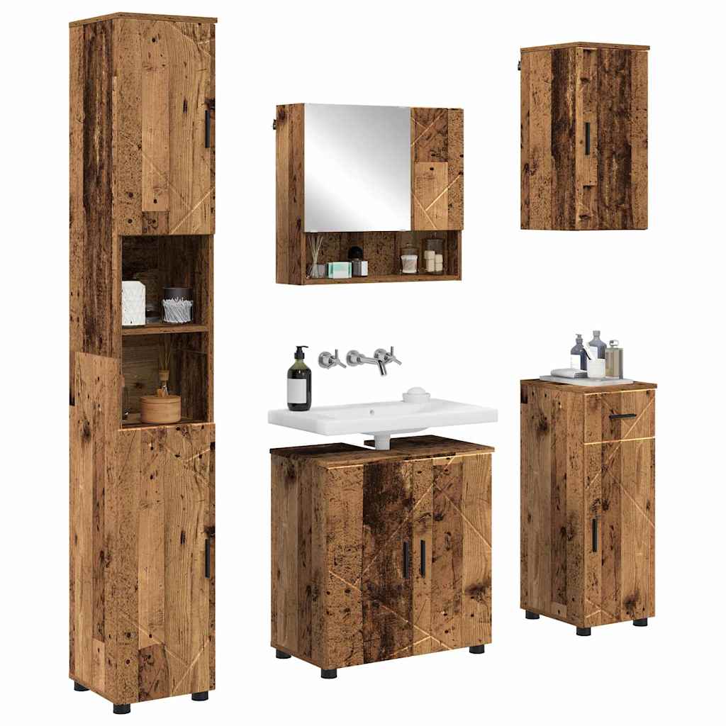 Ensemble de mobilier de salle de bain 5 pc Bois Ancien - XIOS