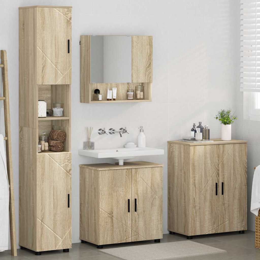 Ensemble de mobilier de salle de bain 4 pc Chêne Sonoma - XIOS