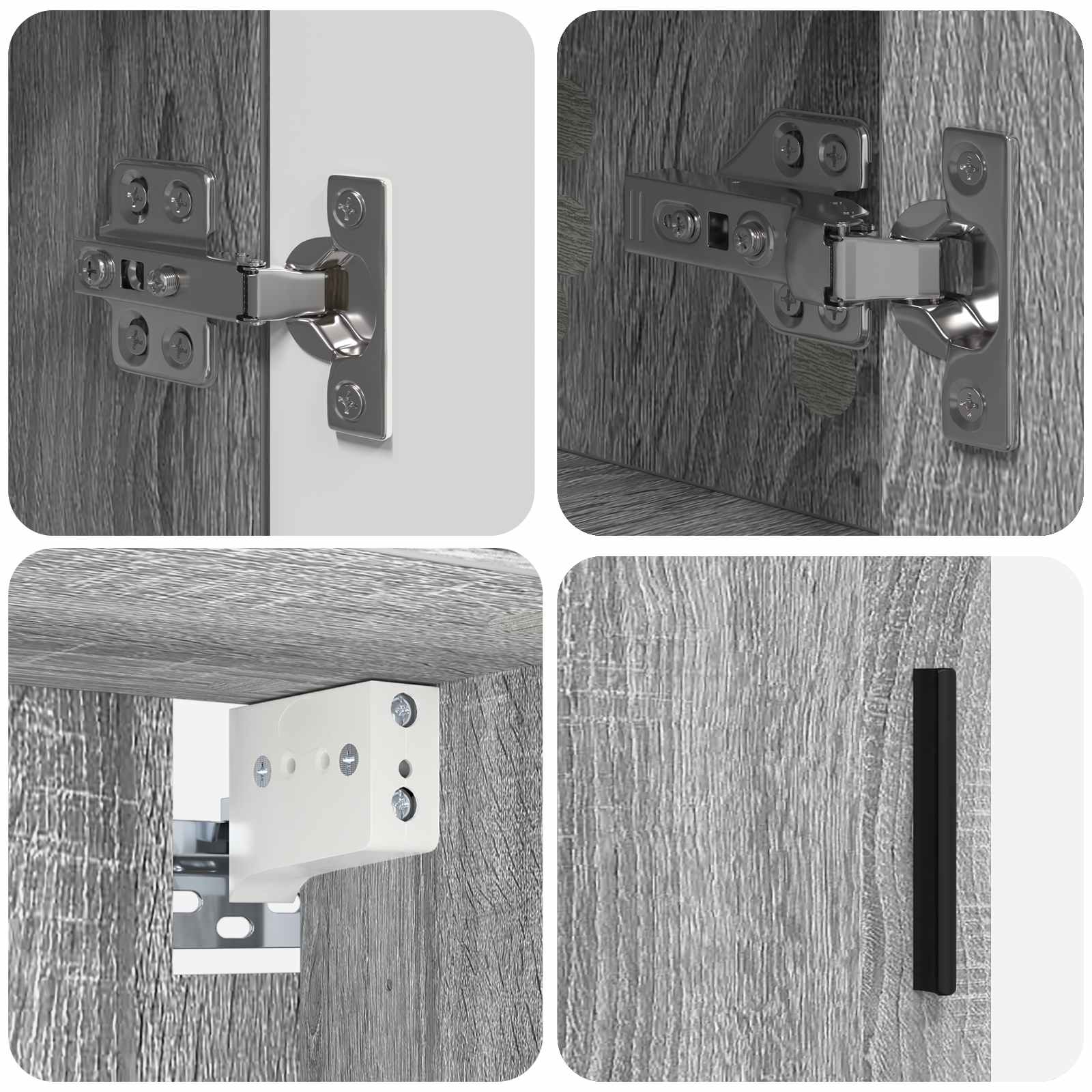 Ensemble de mobilier de salle de bain 4 pc Gris Sonoma - XIOS