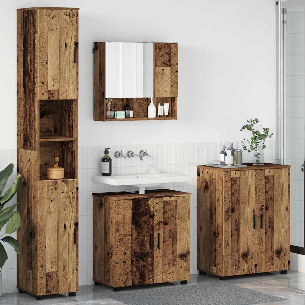 Ensemble de mobilier de salle de bain 4 pc Bois Ancien - XIOS