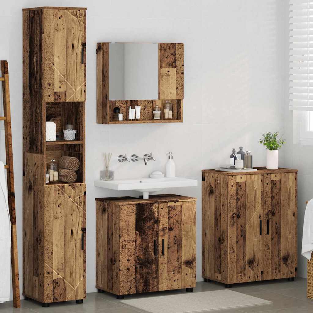 Ensemble de mobilier de salle de bain 4 pc Bois Ancien - XIOS