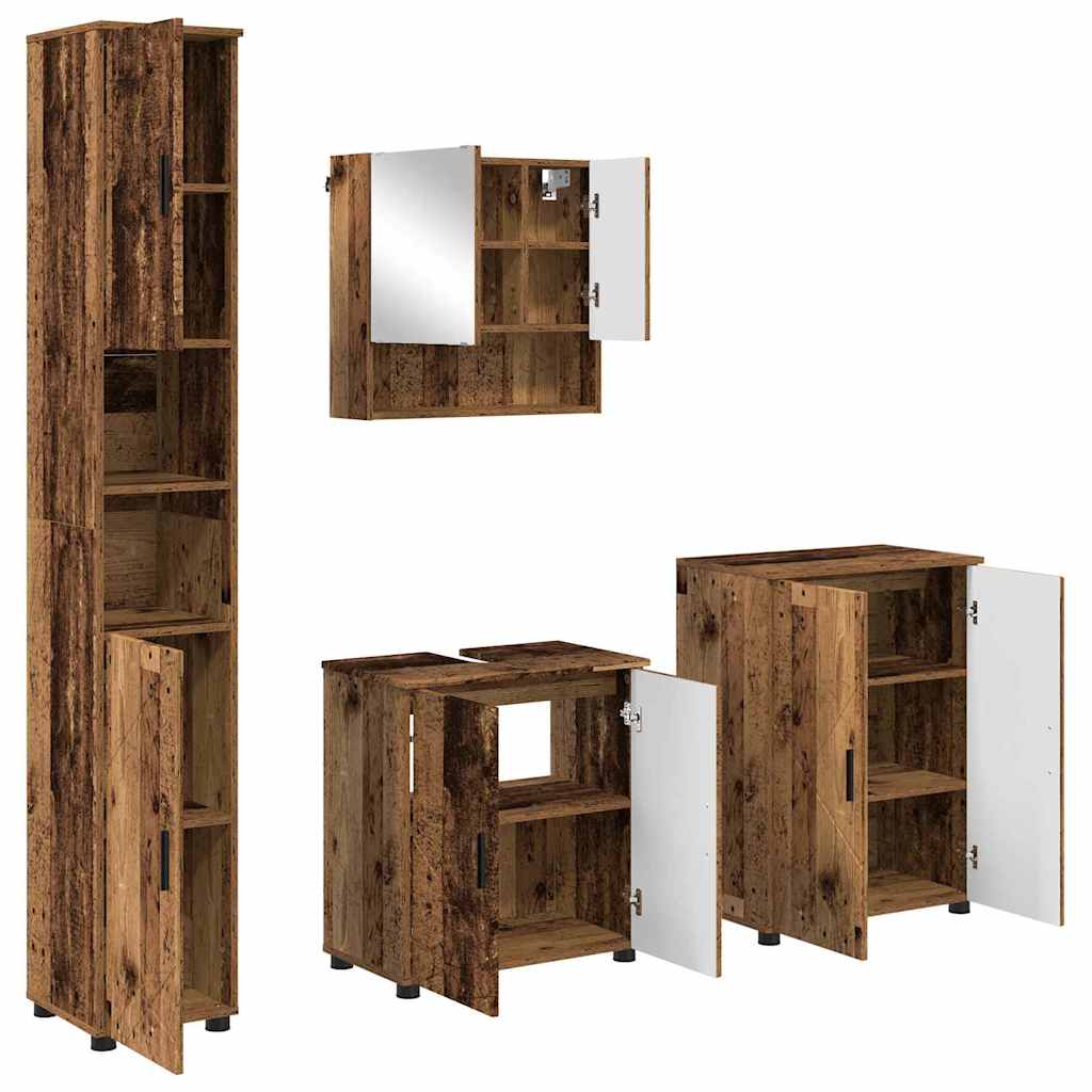 Ensemble de mobilier de salle de bain 4 pc Bois Ancien - XIOS