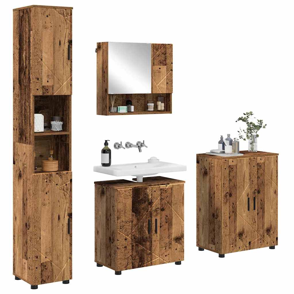Ensemble de mobilier de salle de bain 4 pc Bois Ancien - XIOS