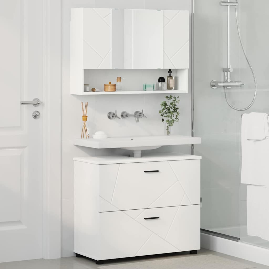Ensemble de mobilier de salle de bain 2 pc Blanc