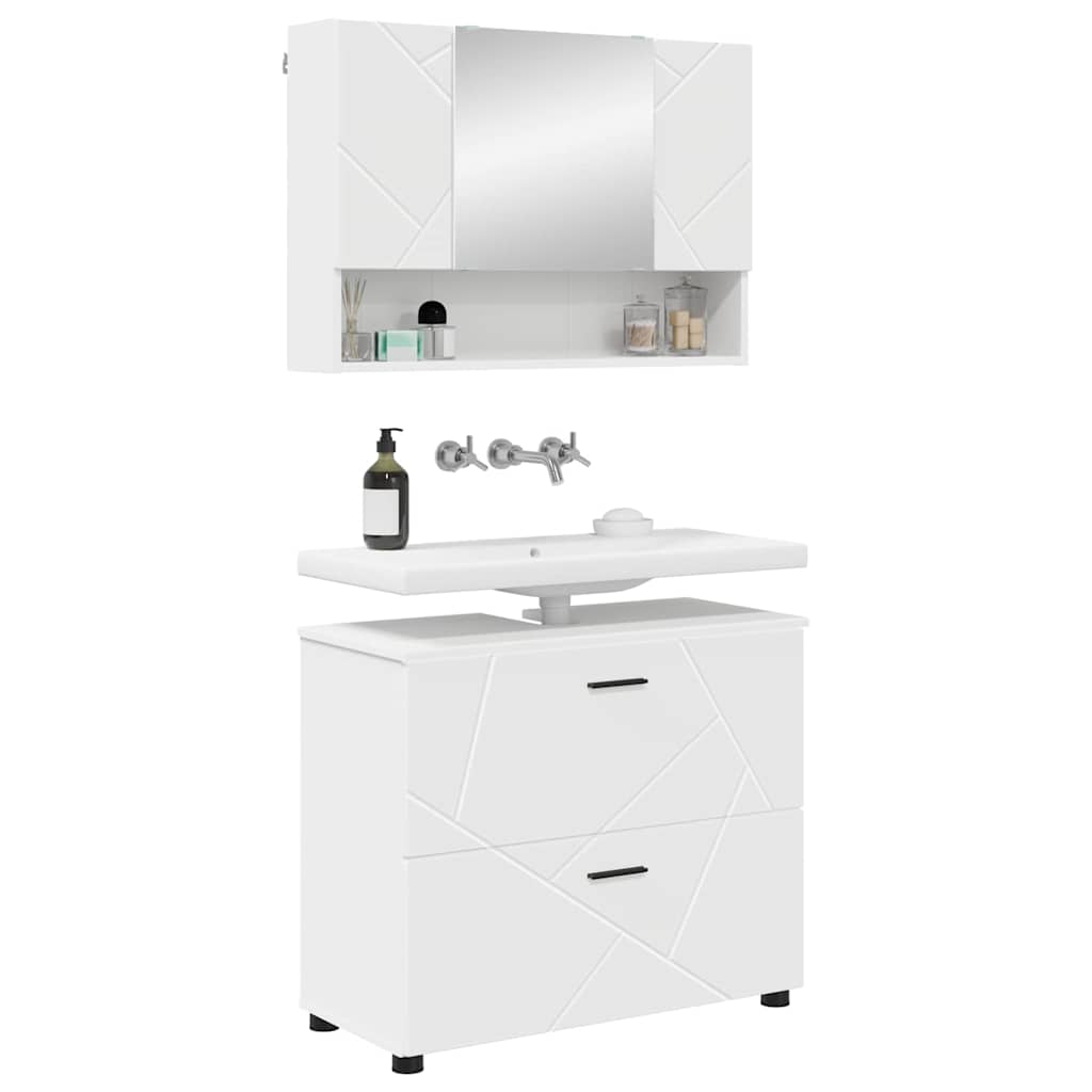 Ensemble de mobilier de salle de bain 2 pc Blanc