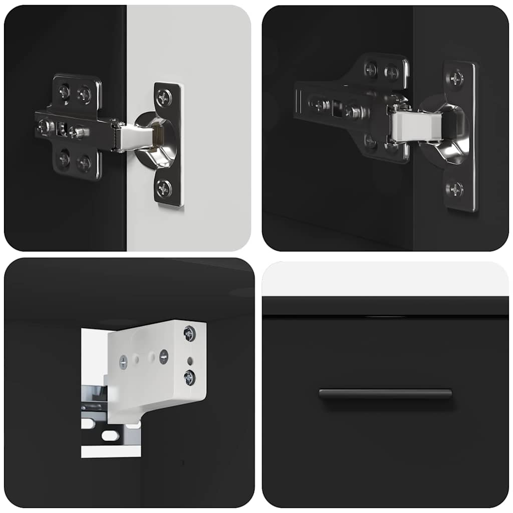 Ensemble de mobilier de salle de bain 2 pc Noir