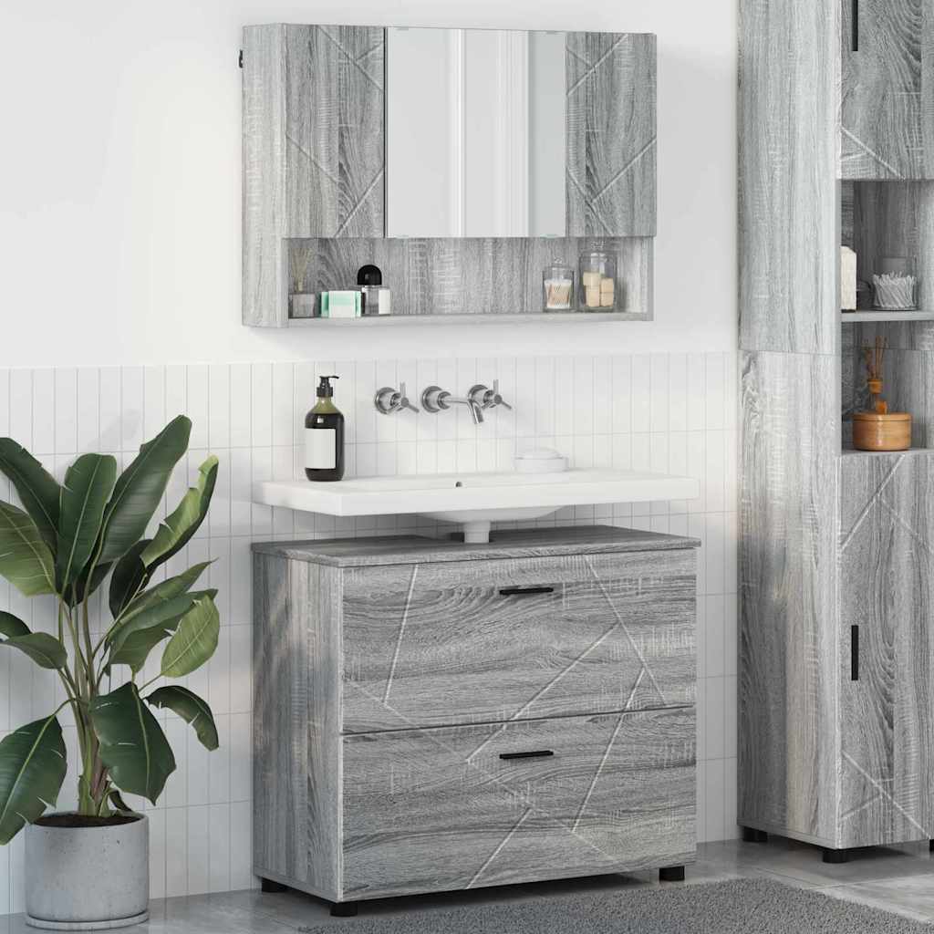 Ensemble de mobilier de salle de bain 2 pc Gris Sonoma - XIOS