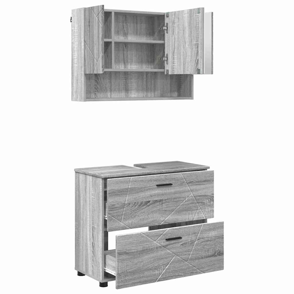 Ensemble de mobilier de salle de bain 2 pc Gris Sonoma - XIOS
