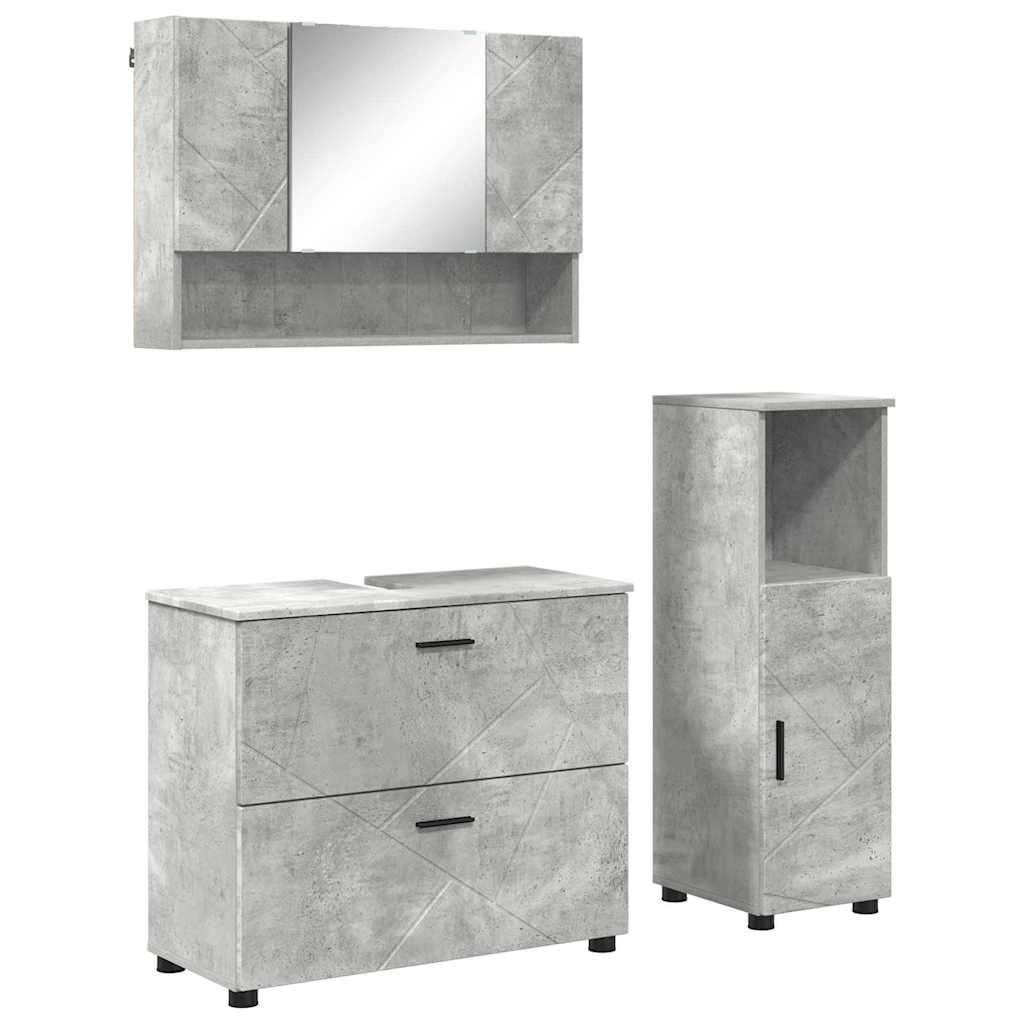 Ensemble de mobilier de salle de bain 3 pc Gris béton