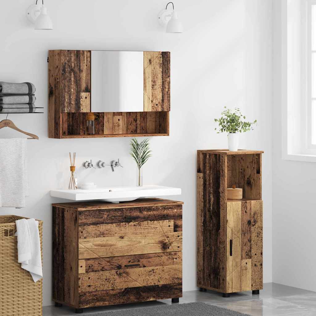 Ensemble de mobilier de salle de bain 3 pièces Bois Ancien