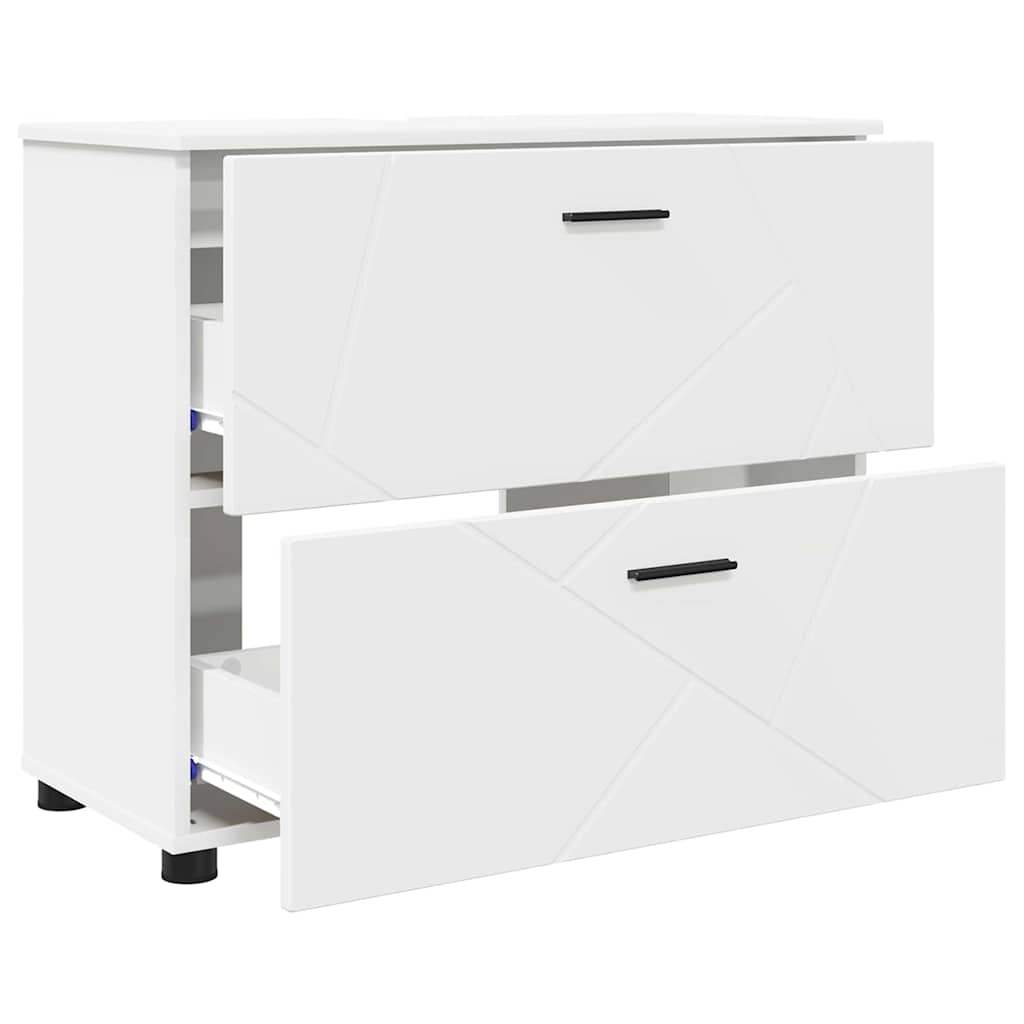Ensemble de mobilier de salle de bain 3 pièces Blanc