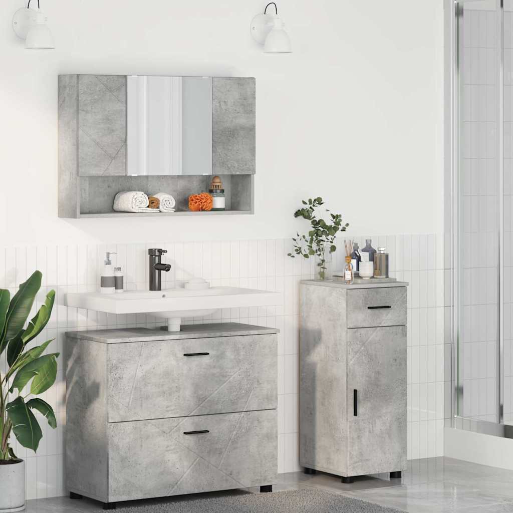 Ensemble de mobilier de salle de bain 3 pc Gris béton