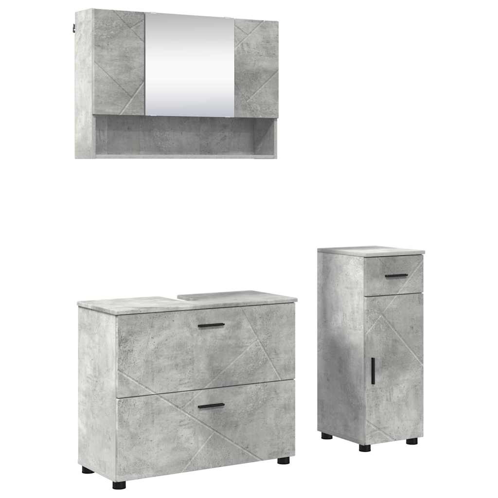 Ensemble de mobilier de salle de bain 3 pc Gris béton