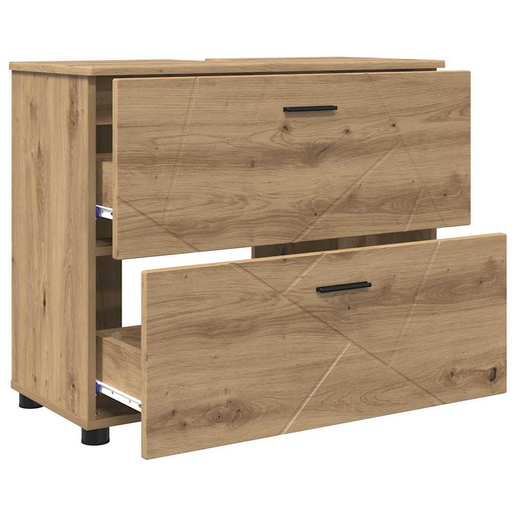 Ensemble de mobilier de salle de bain 3 pc Chêne artisanal