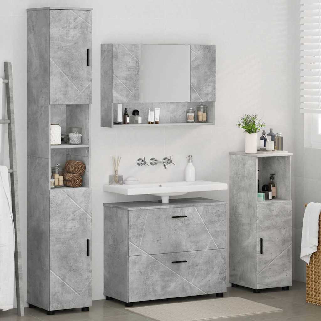 Ensemble de mobilier de salle de bain 4 pc Gris béton