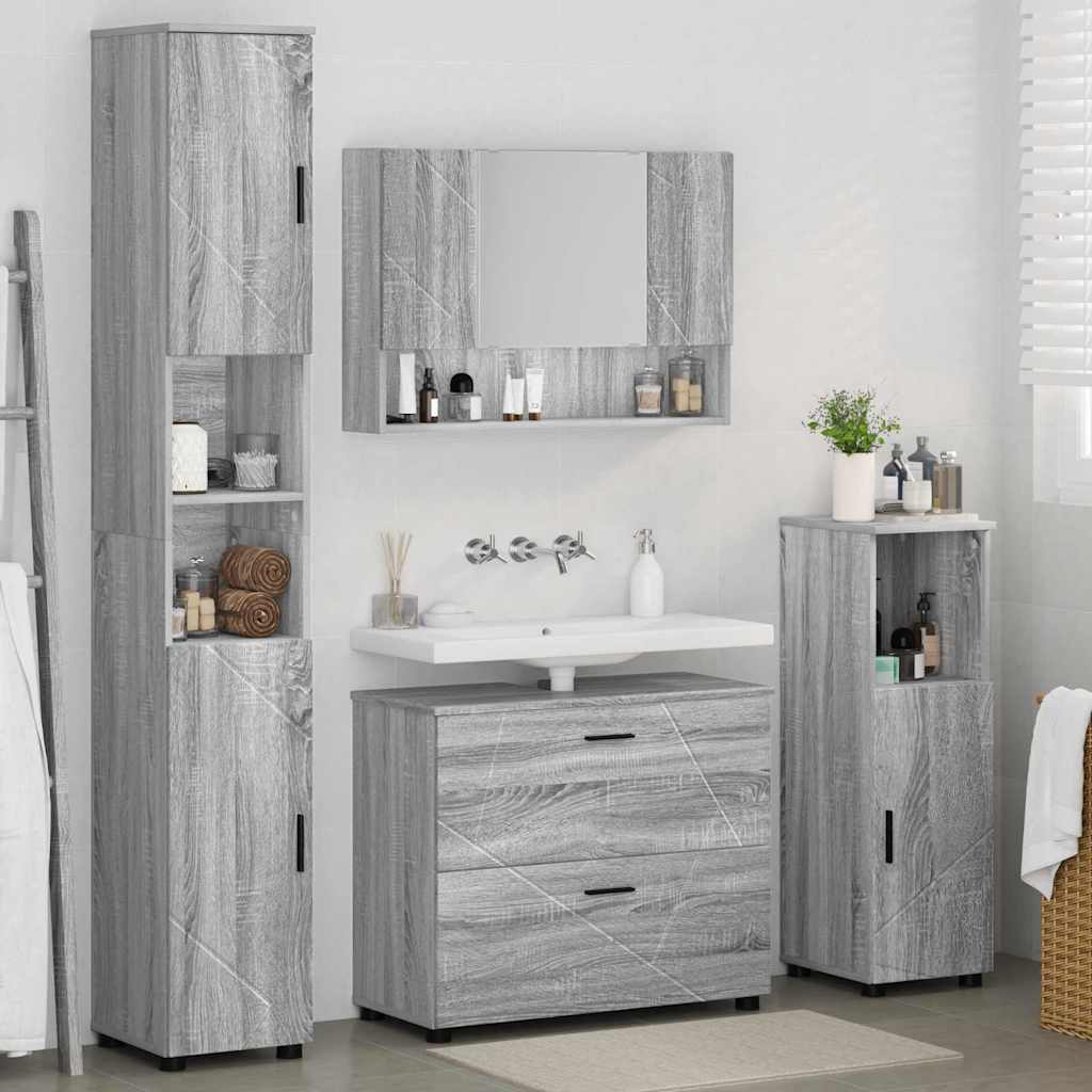 Ensemble de mobilier de salle de bain 4 pc Gris Sonoma