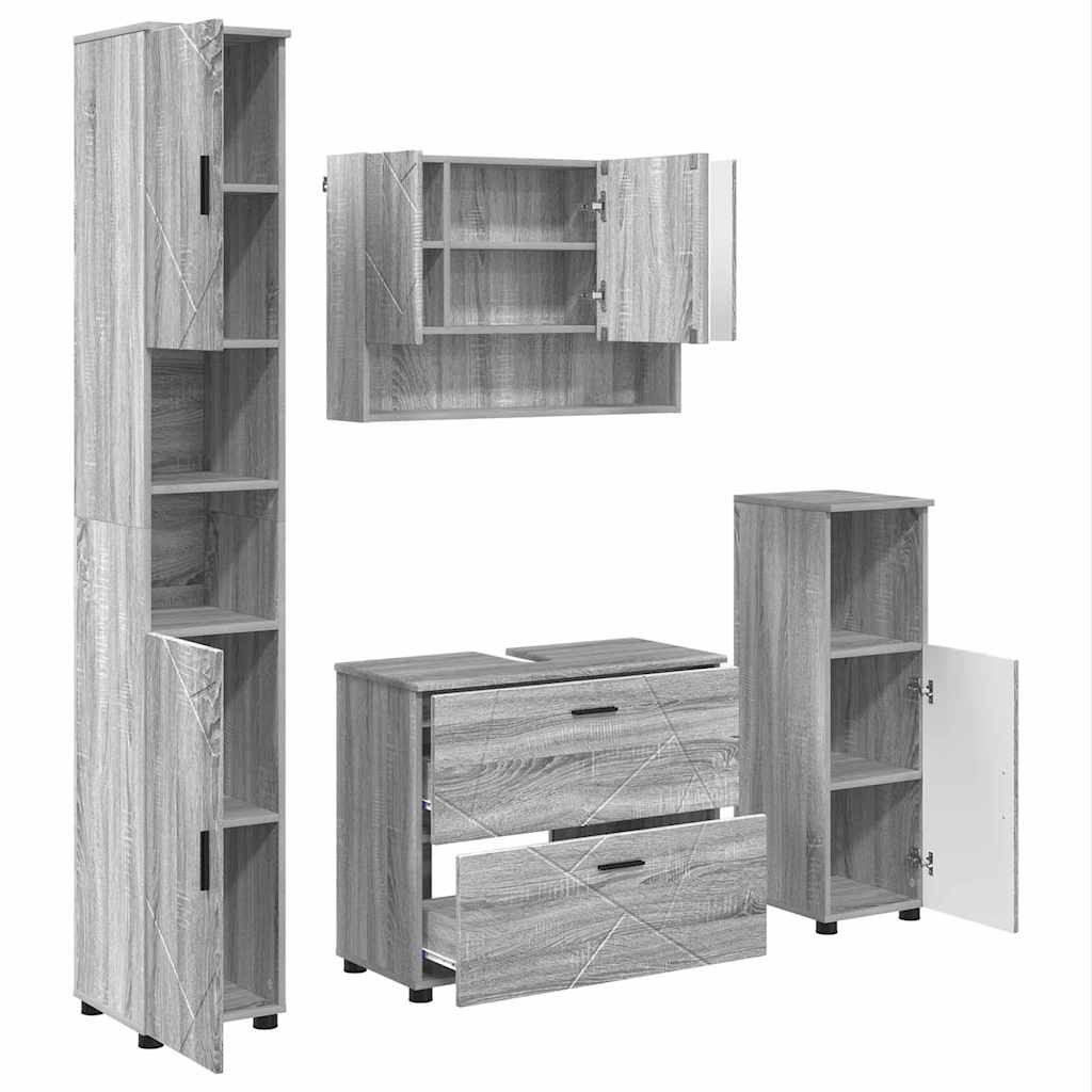 Ensemble de mobilier de salle de bain 4 pc Gris Sonoma - XIOS