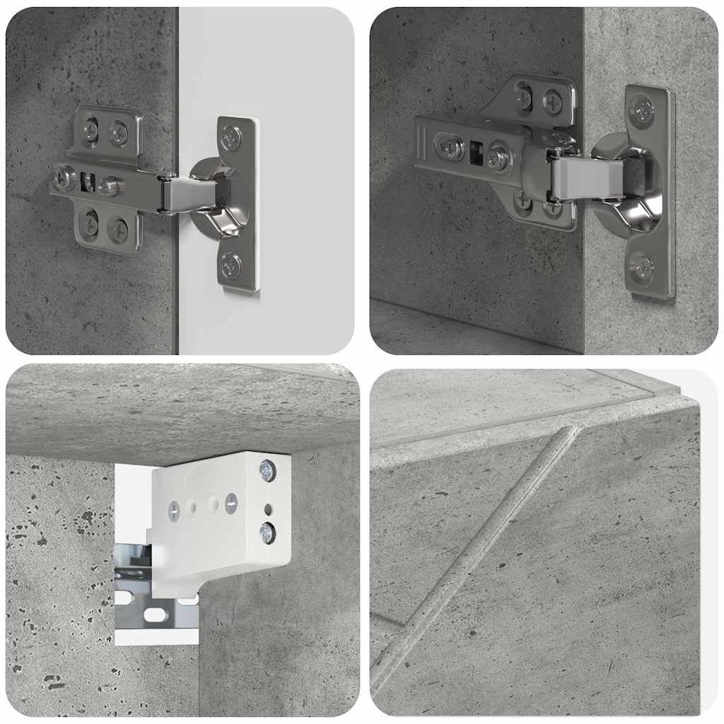 Ensemble de mobilier de salle de bain 4 pc Gris béton