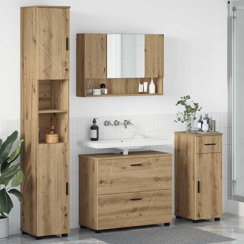 Ensemble de mobilier de salle de bain 4 pc Chêne artisanal