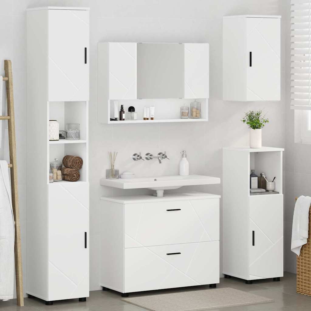 Ensemble de mobilier de salle de bain 5 pc Blanc