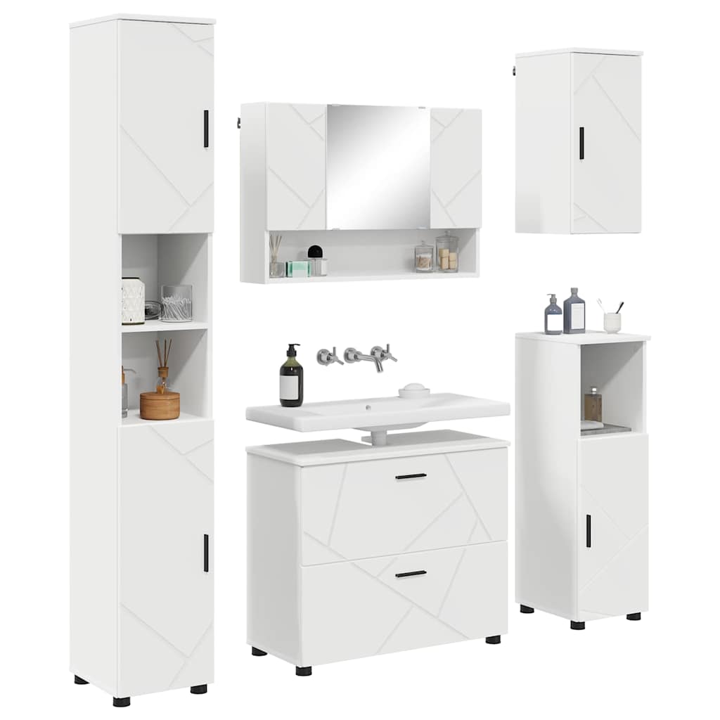 Ensemble de mobilier de salle de bain 5 pc Blanc