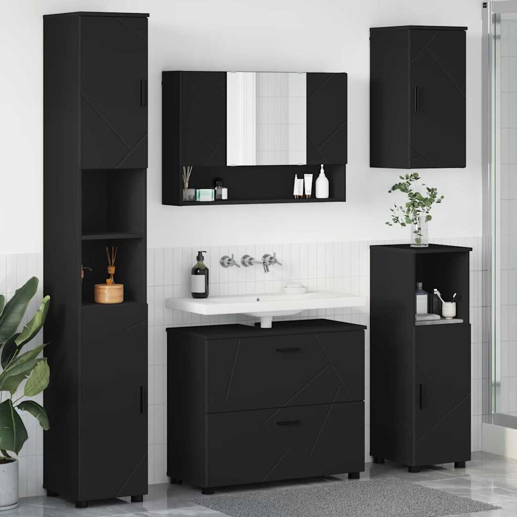 Ensemble de mobilier de salle de bain 5 pc Noir