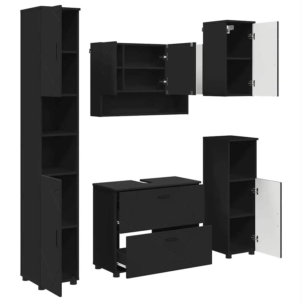 Ensemble de mobilier de salle de bain 5 pc Noir - XIOS