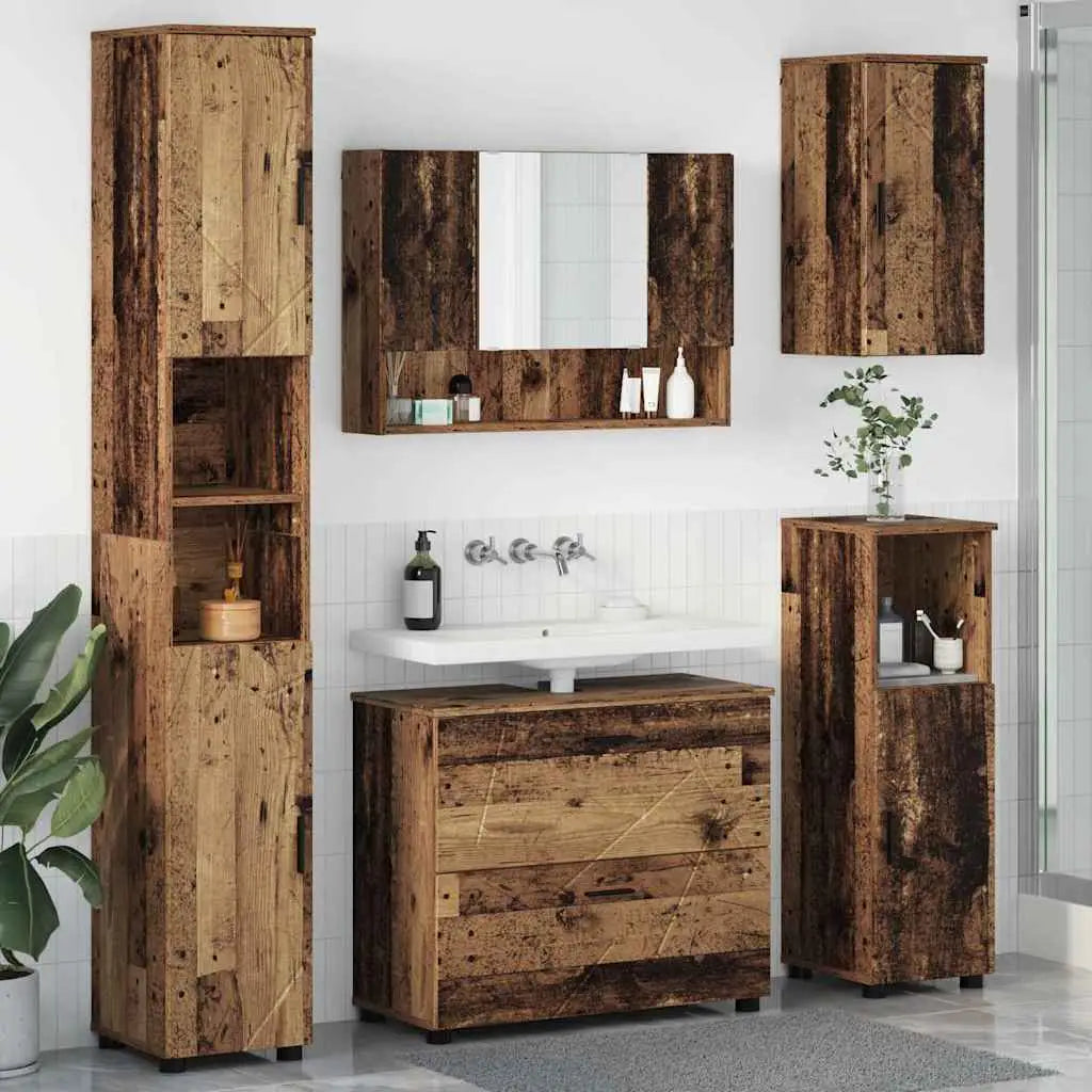 Ensemble de mobilier de salle de bain 5 pc Bois Ancien - XIOS