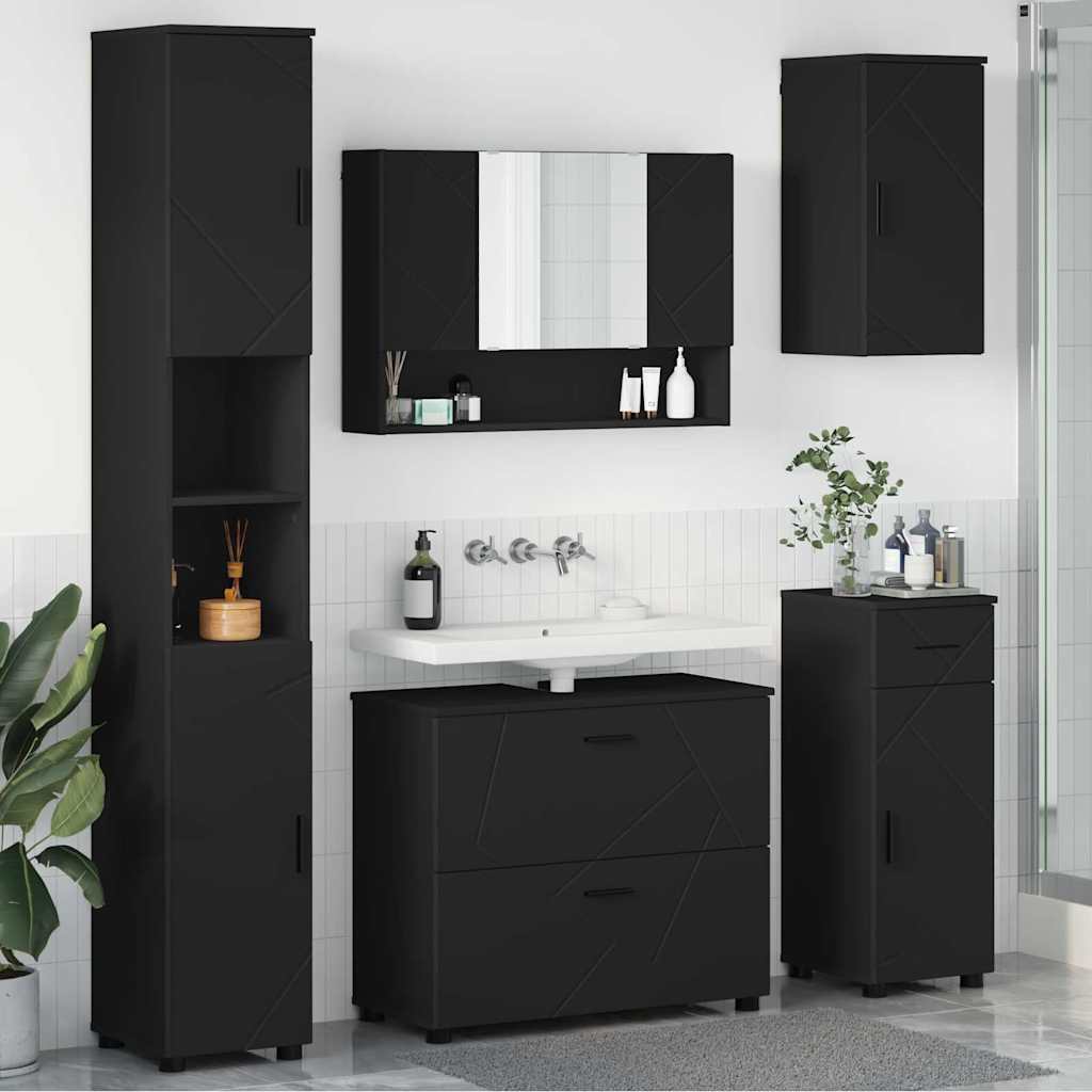 Ensemble de mobilier de salle de bain 5 pc Noir