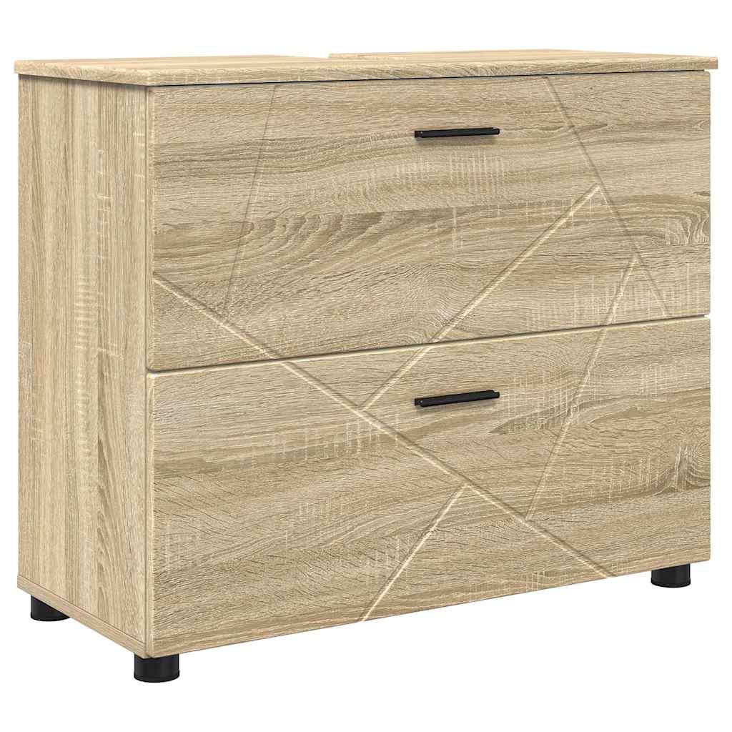 Ensemble de mobilier de salle de bain 5 pc Chêne Sonoma