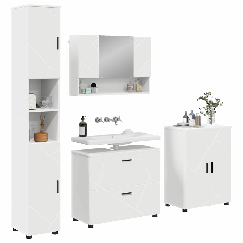 Ensemble de mobilier de salle de bain 4 pc Blanc