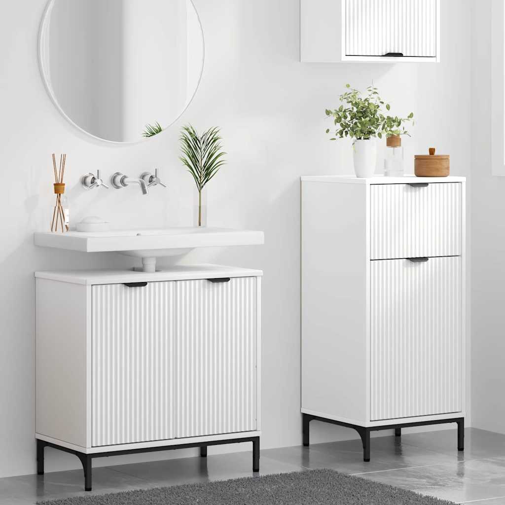 Ensemble de mobilier de salle de bain 2 pièces Blanc