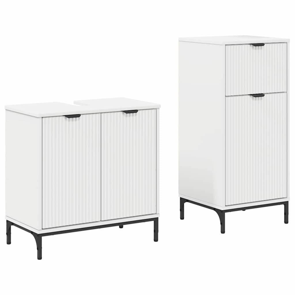 Ensemble de mobilier de salle de bain 2 pièces Blanc