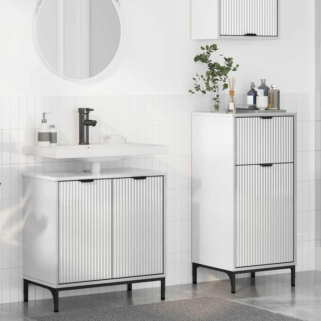Ensemble de mobilier de salle de bain 2 pc Blanc brillant - XIOS