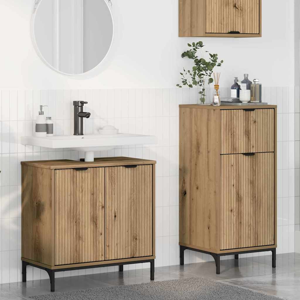 Ensemble de mobilier de salle de bain 2 pièces Chêne artisanal