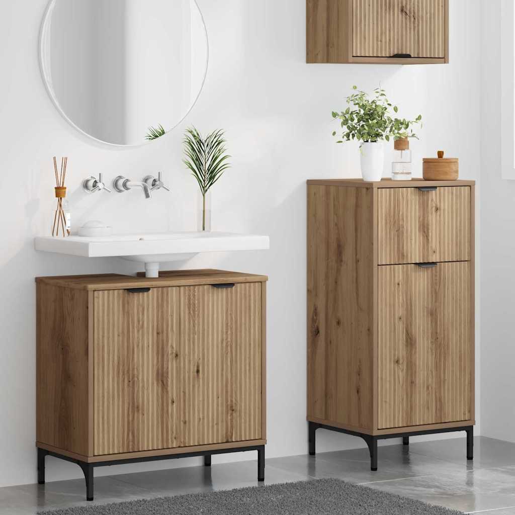 Ensemble de mobilier de salle de bain 2 pièces Chêne artisanal