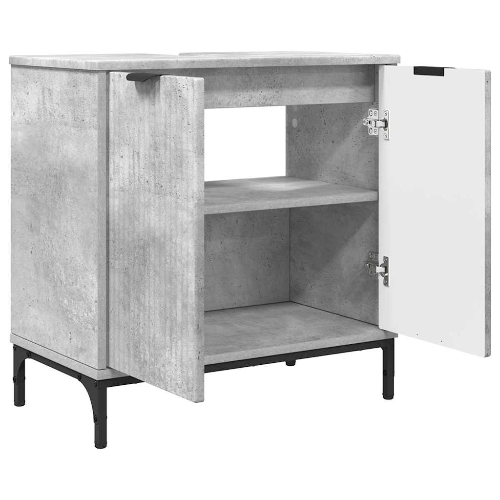 Ensemble de mobilier de salle de bain 3 pièces Gris béton