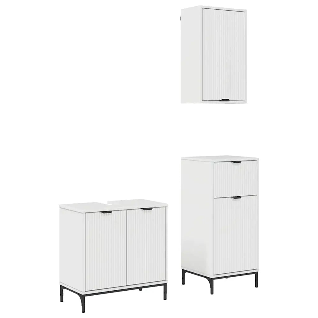 Ensemble de mobilier de salle de bain 3 pc Blanc brillant - XIOS