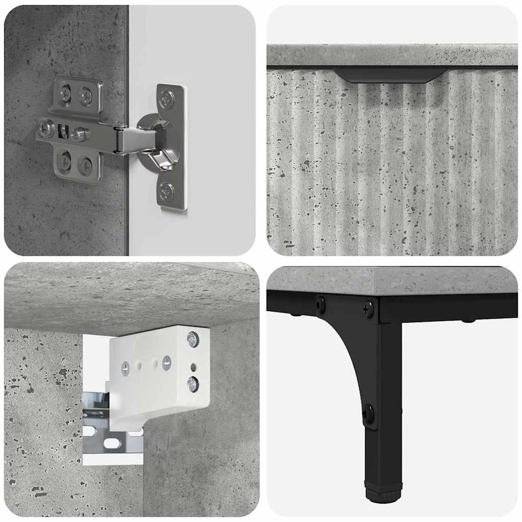 Ensemble de mobilier de salle de bain avec tiroir Gris béton - XIOS