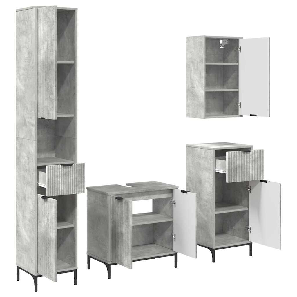 Ensemble de mobilier de salle de bain avec tiroir Gris béton - XIOS