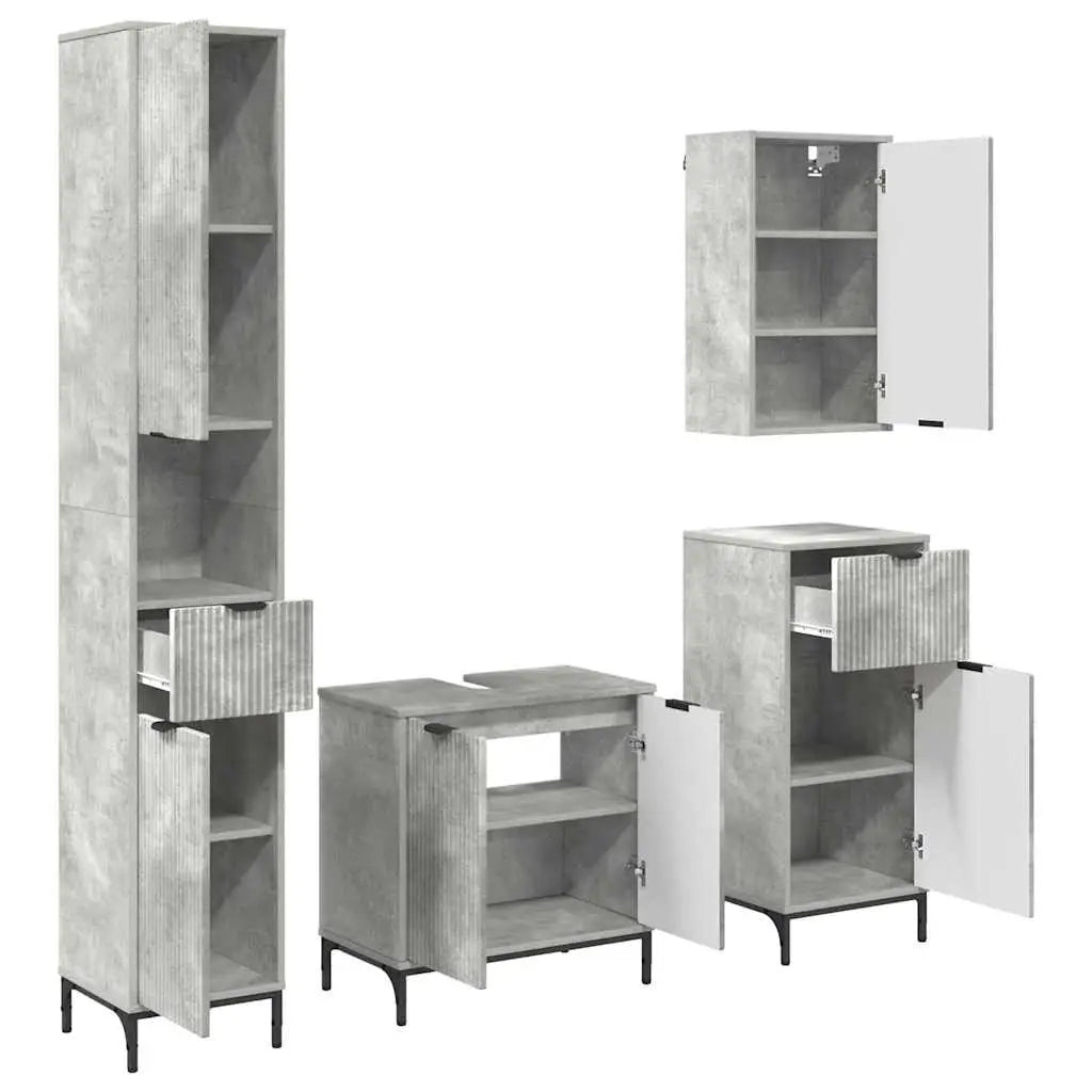Ensemble de mobilier de salle de bain avec tiroir Gris béton - XIOS